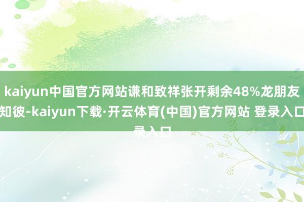 kaiyun中国官方网站谦和致祥张开剩余48%龙朋友知彼-kaiyun下载·开云体育(中国)官方网站 登录入口